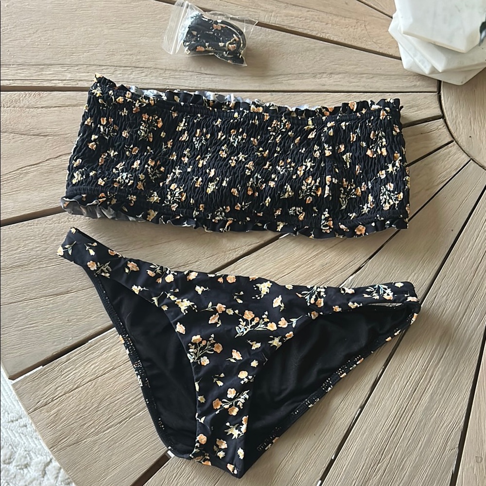 Billabong Black Floral Bikini Set